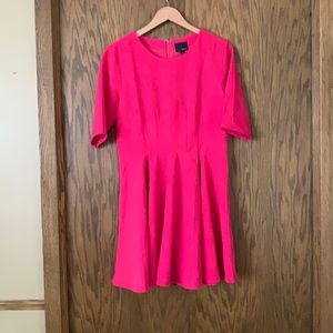 Greylin Anthropologie bright pink fit and flare dress‎ new